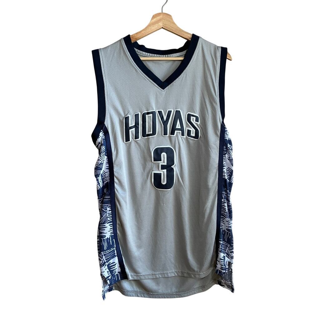 Georgetown Hoyas Allen Iverson #3 White & Navy Blue Jersey NCAA 76er’s L